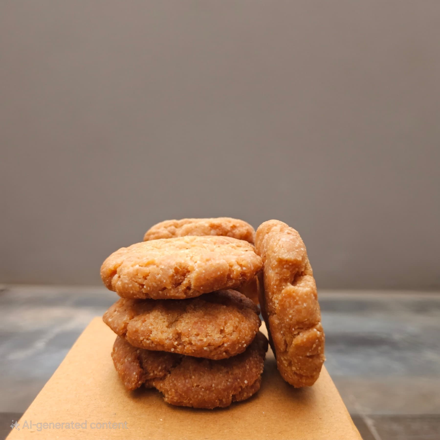 Stacked Thekua pieces ready to place on a serving plate